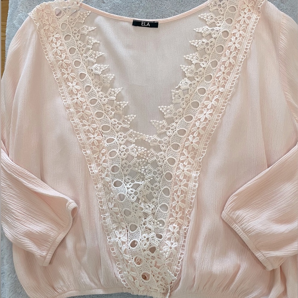 Women's Pink Lace Blouse
